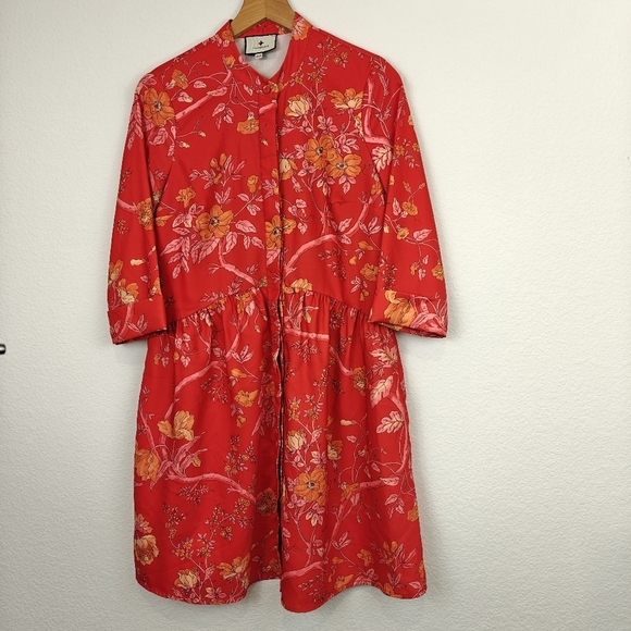 Tuckernuck Vida De Las Flores Today Shirt Dress 3/4 Sleeves Size XXS - Picture 6 of 16